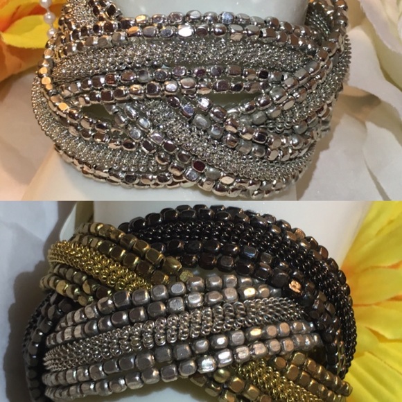 Elegant Couture Kashmiri Braided Steel Cuff Bangle - Picture 7 of 7